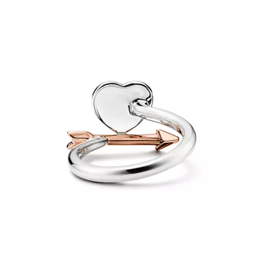 Return to Tiffany®:Lovestruck Heart Tag Ring in Silver and Rose