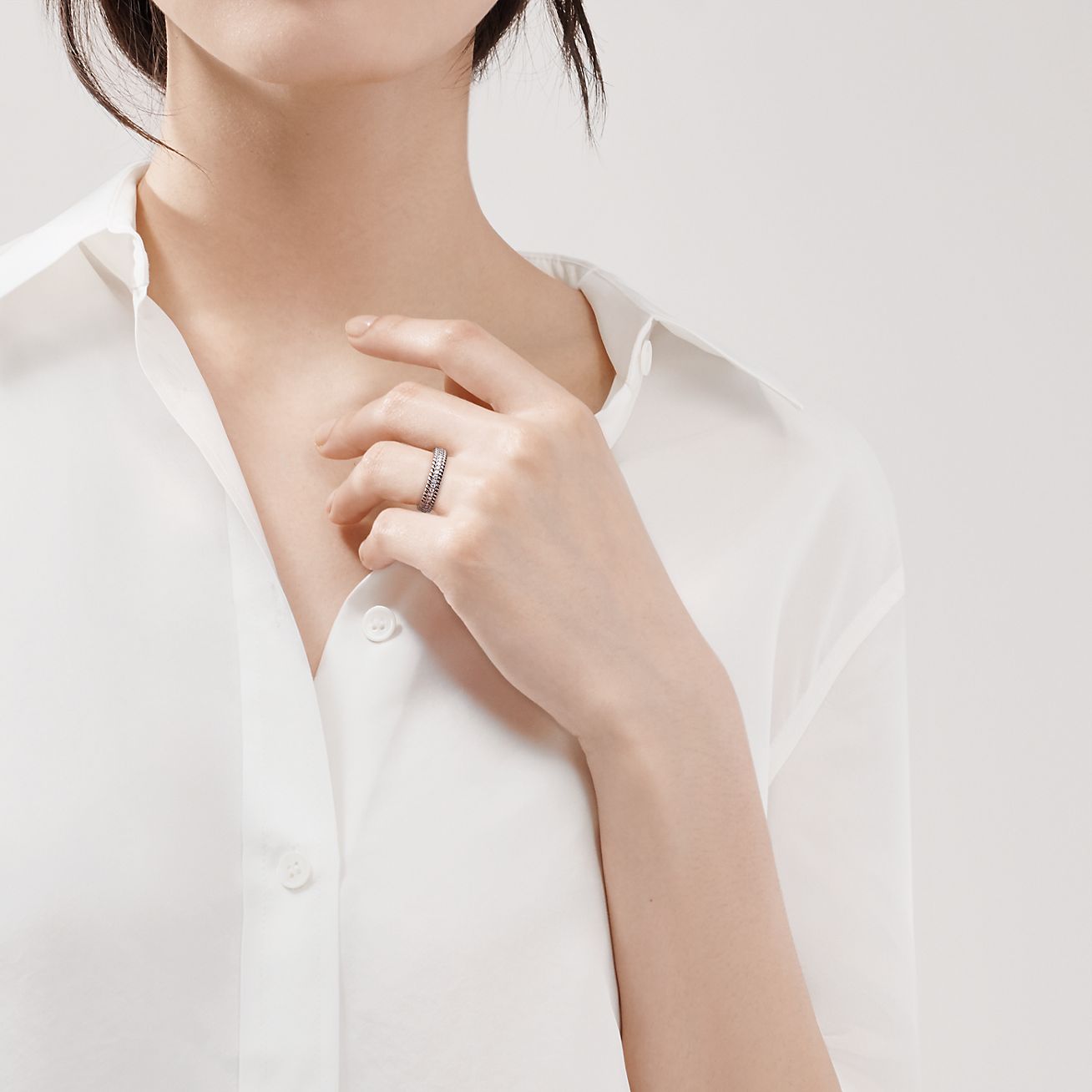 ティファニー ロープ 2ロウ X リング ダイヤモンド プラチナ | Tiffany