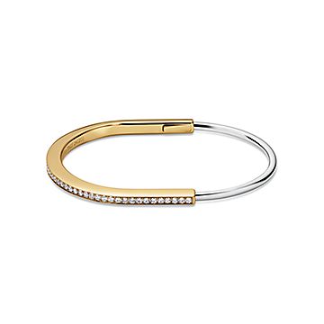 ティファニー ロック ナロー バングル ハーフ パヴェ ダイヤモンド