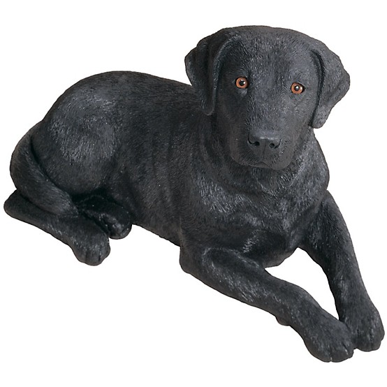 Sandicast Original Size Black Labrador Retriever Dog Sculpture at