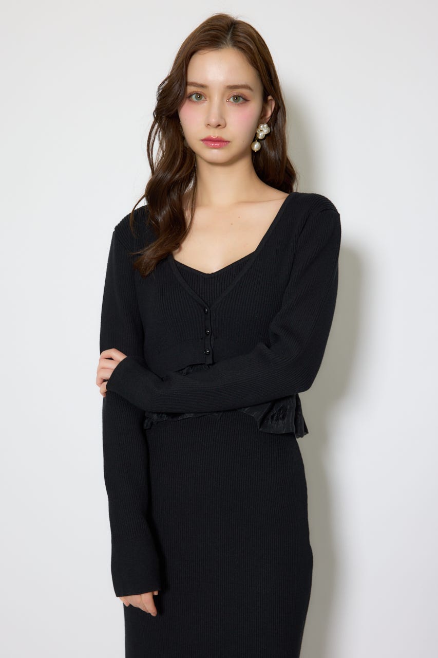 rienda | ペプラムカーデセットキャミワンピース (ワンピース(ロング