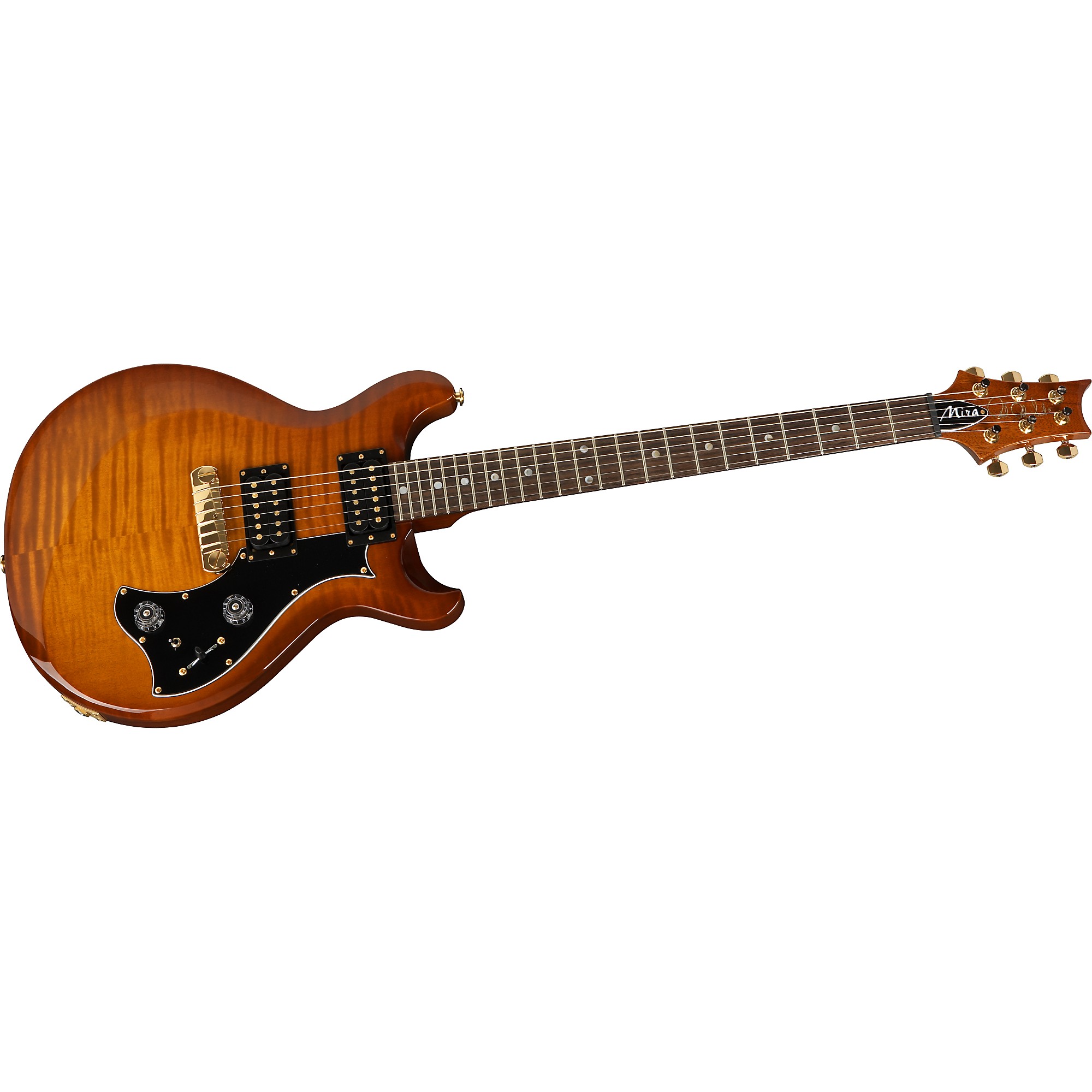 PRS Mira Flame Maple Top, Standard Neck with Moon Inlays and Gold