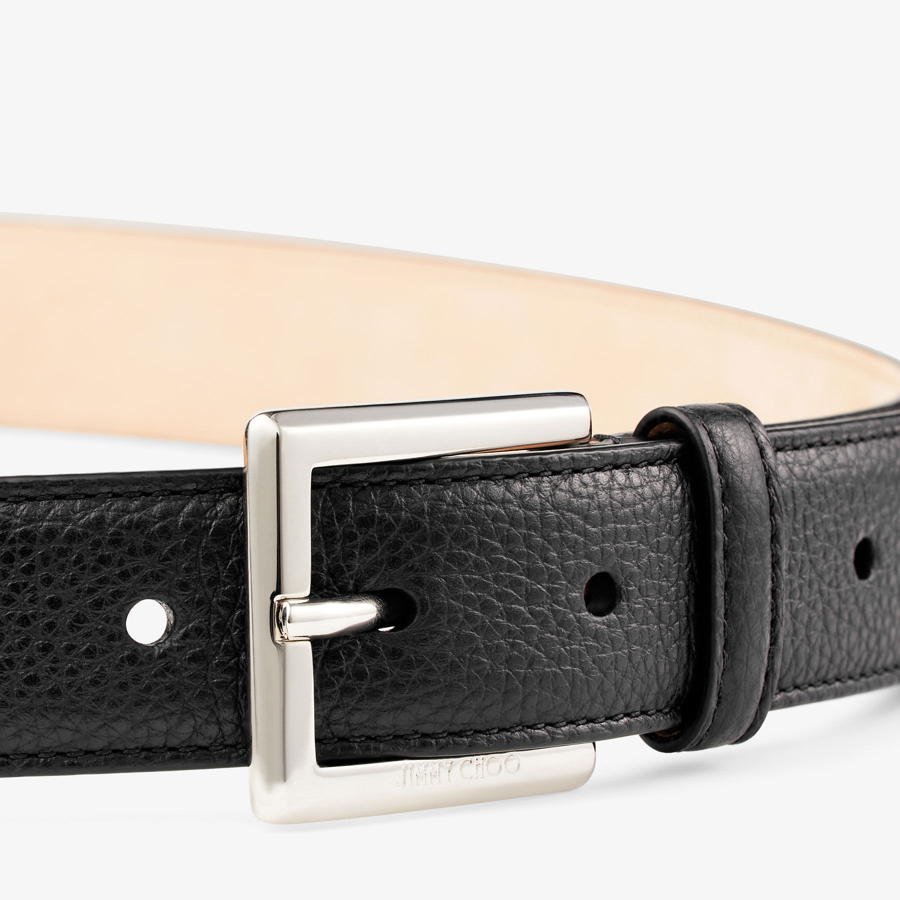 Sean｜スターエンボス付き ブラックレザー・ベルト｜新作コレクション