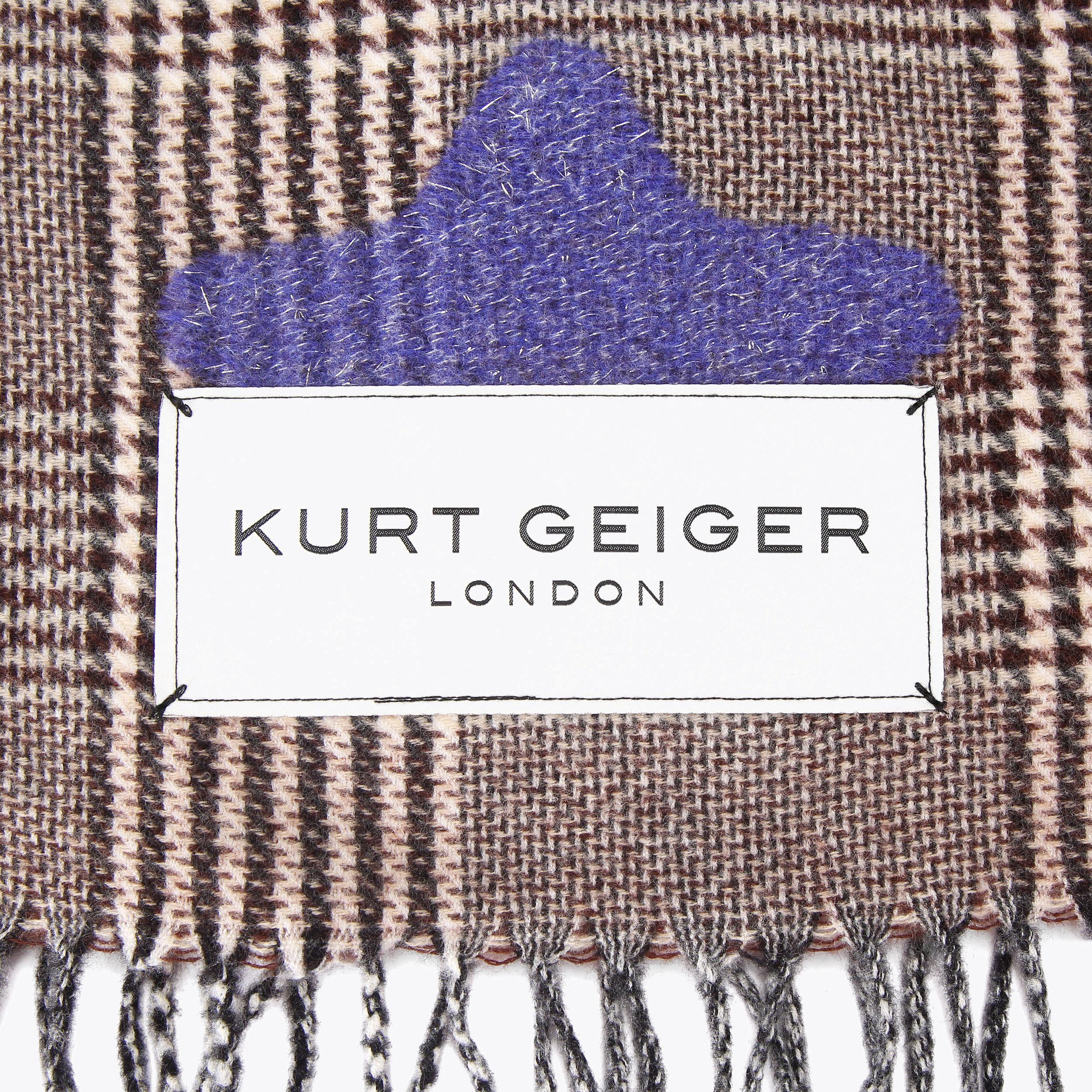 NEEDLE PUNCH SCARF Soft Houndstooth Scarf by KURT GEIGER LONDON