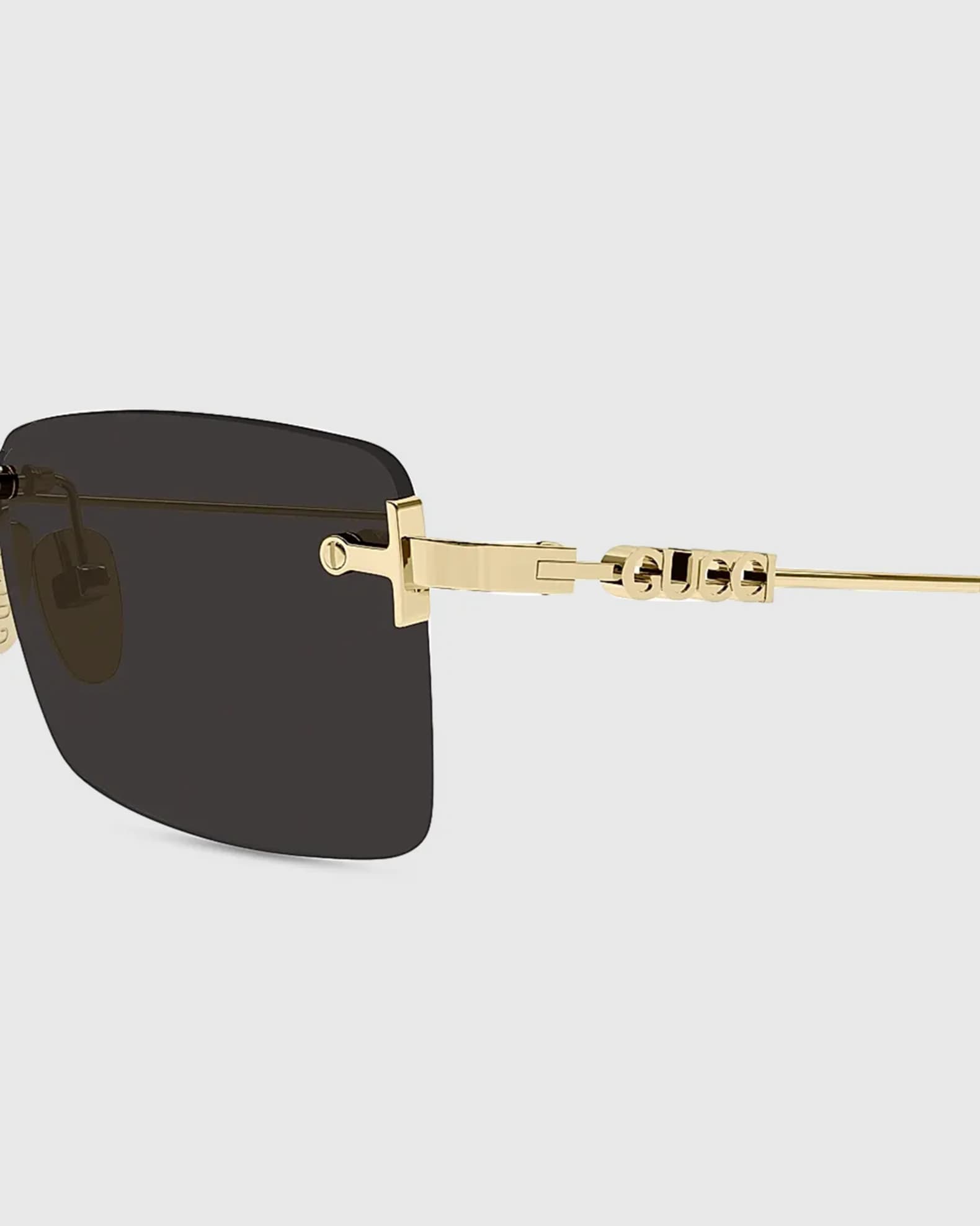 Gucci Gucci Block 56mm Rimless Rectangular Metal Sunglasses