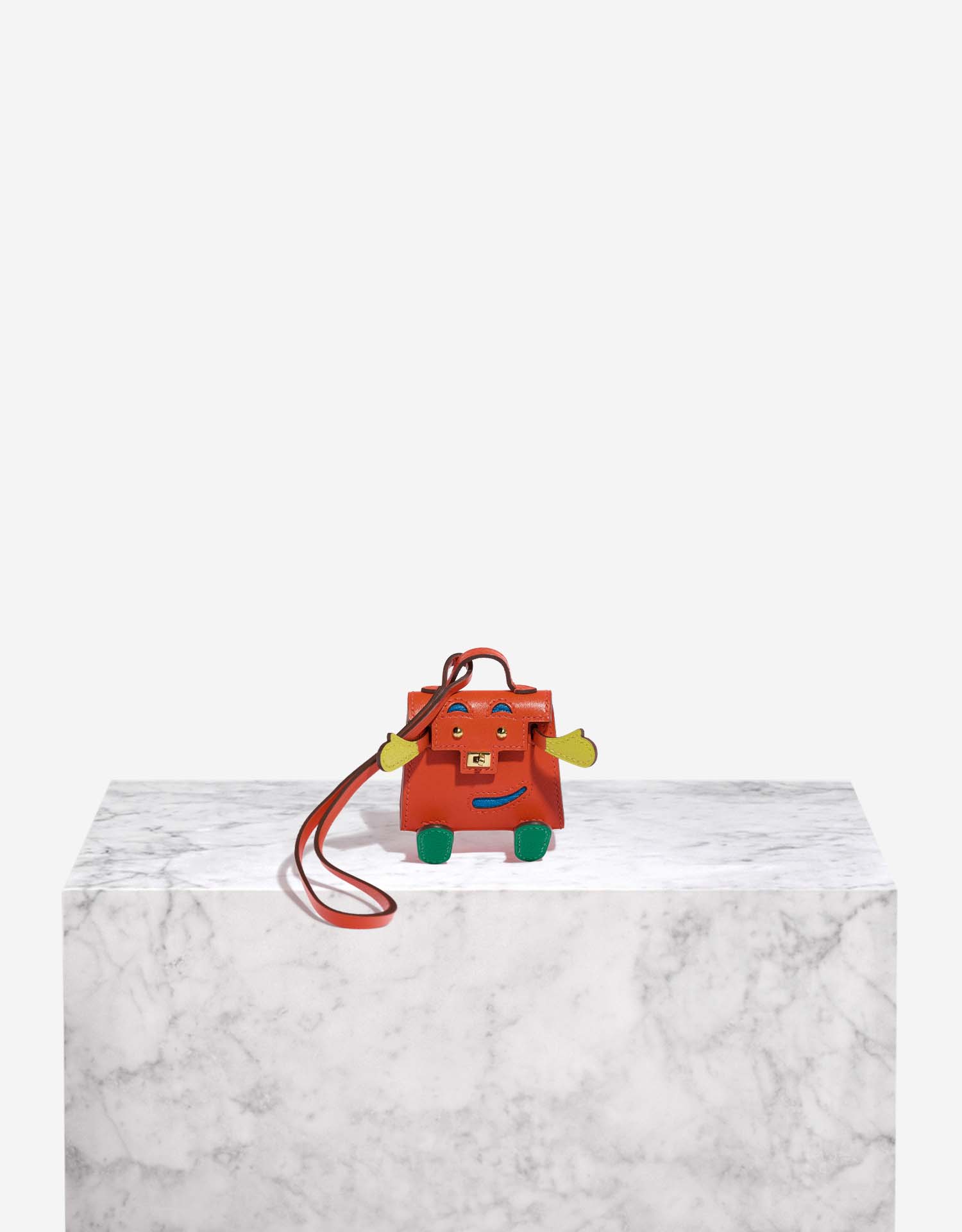 Hermès Kelly Doll Bag Charm Tadelakt Capucine / Jaune de Naples