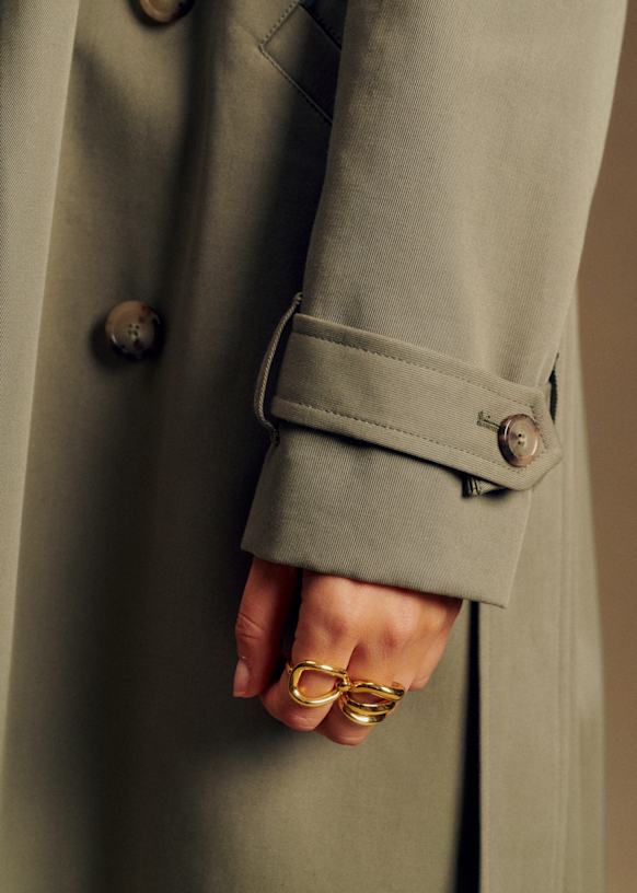 Scottトレンチコート - キャメル - オーガニックコットン - Sézane