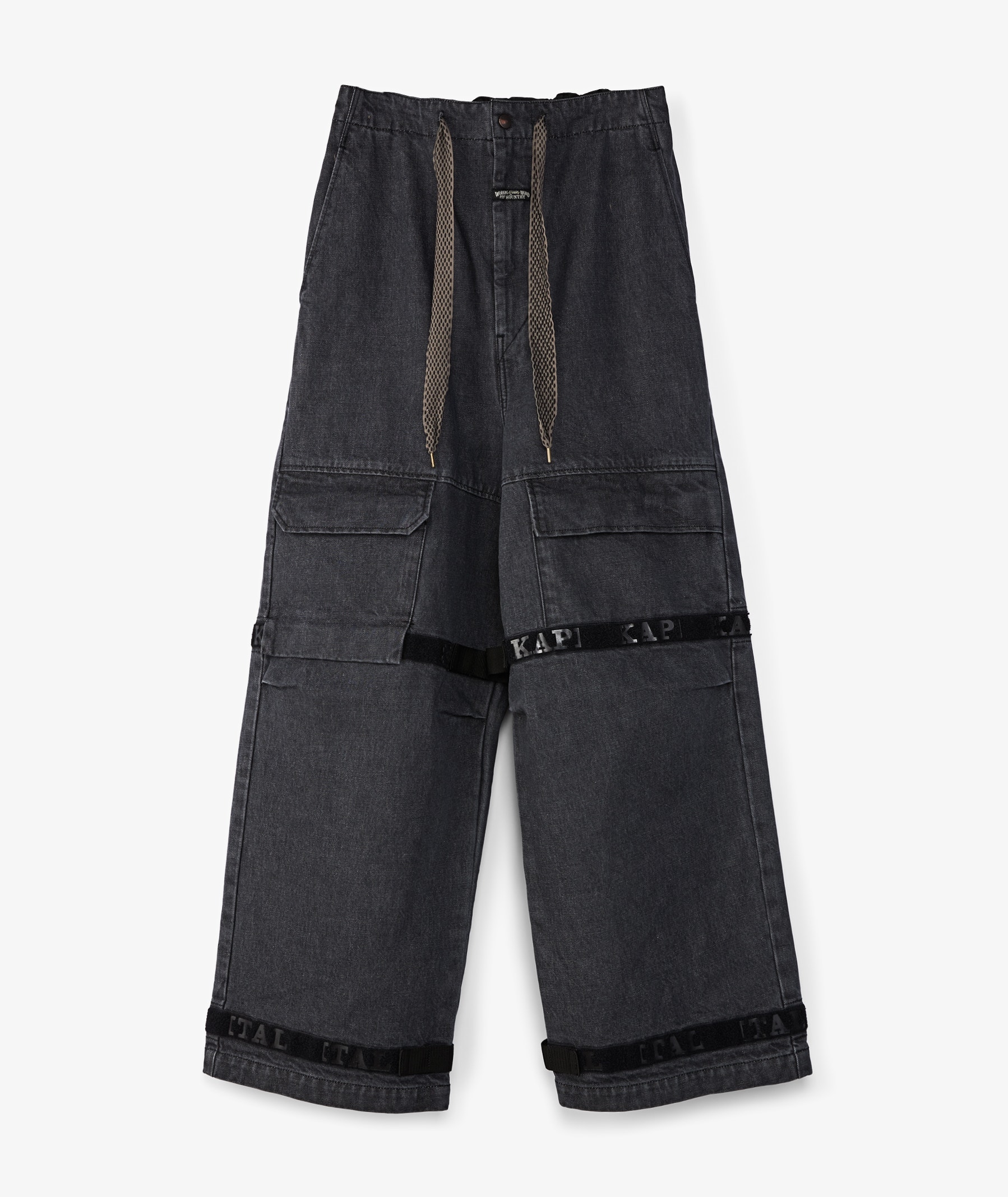 KAPITAL 14oz Denim Nouvelle Shuttle Pants in Black | SVD