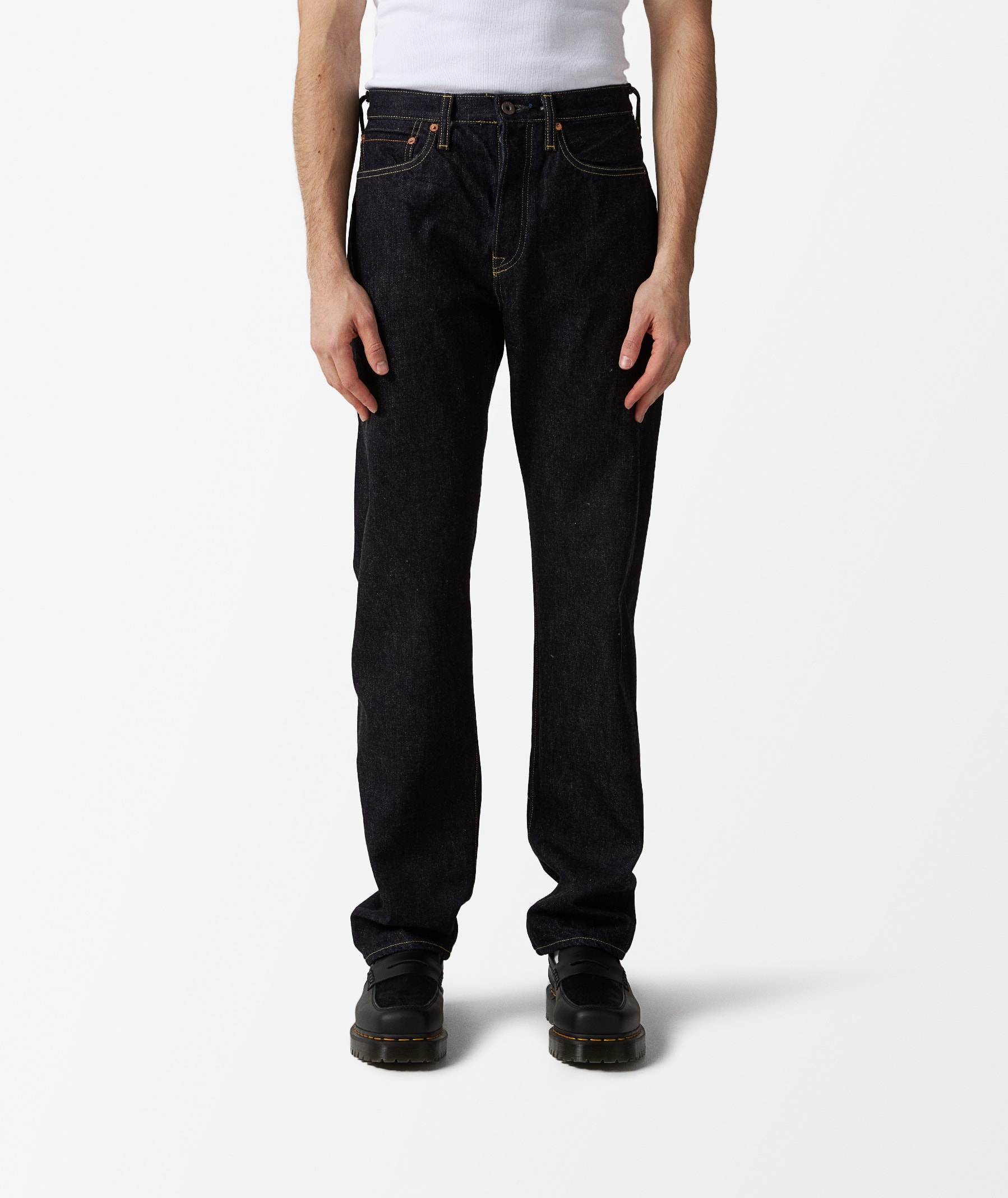 KAPITAL 14oz Denim 5 Pockets Monkey Cisco Jeans in Black | SVD USA