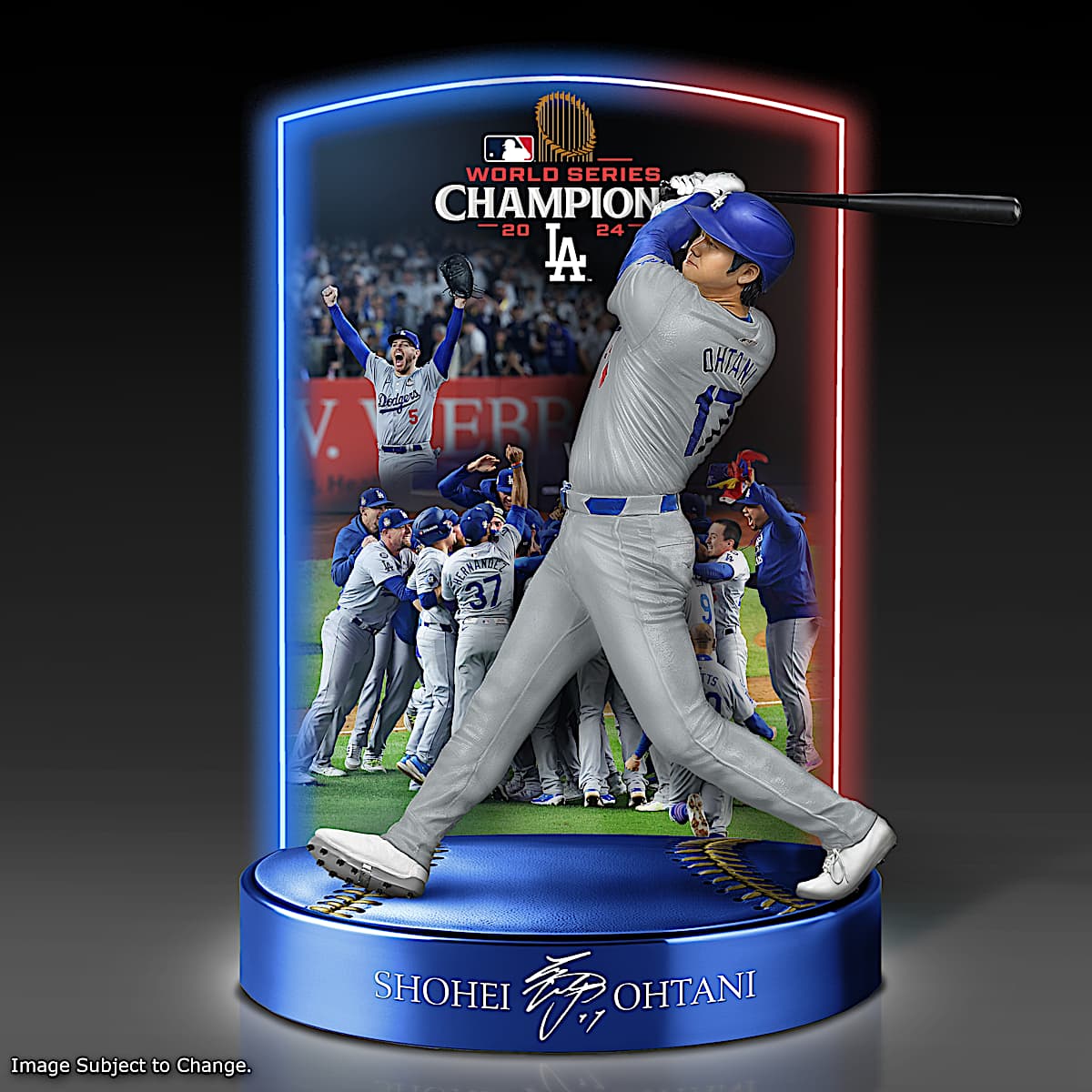 Illuminated 2024 MLB World Series Los Angeles Dodgers Sculpture