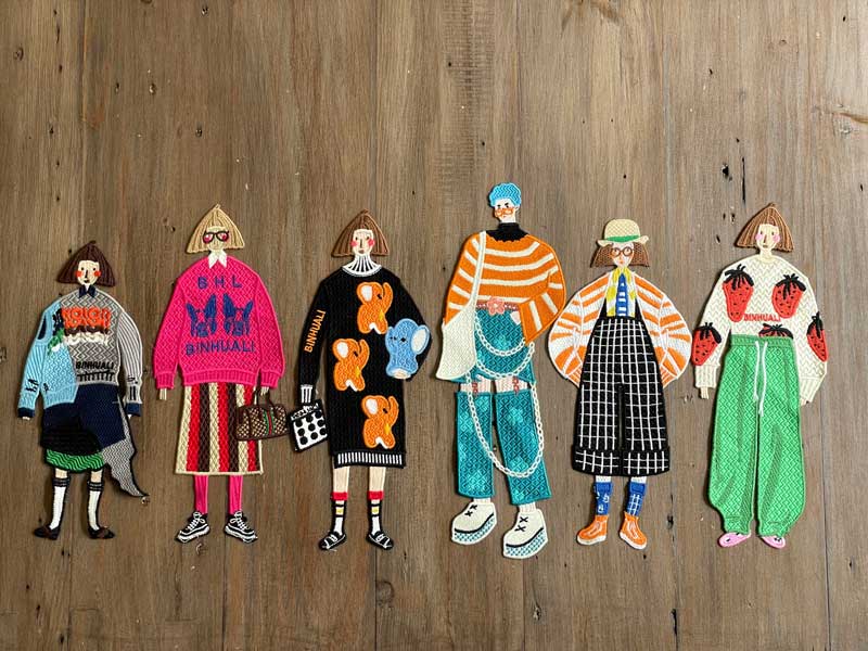 ビッグガールワッペン 縫付ワッペン 刺繍[デコ/アップリケ