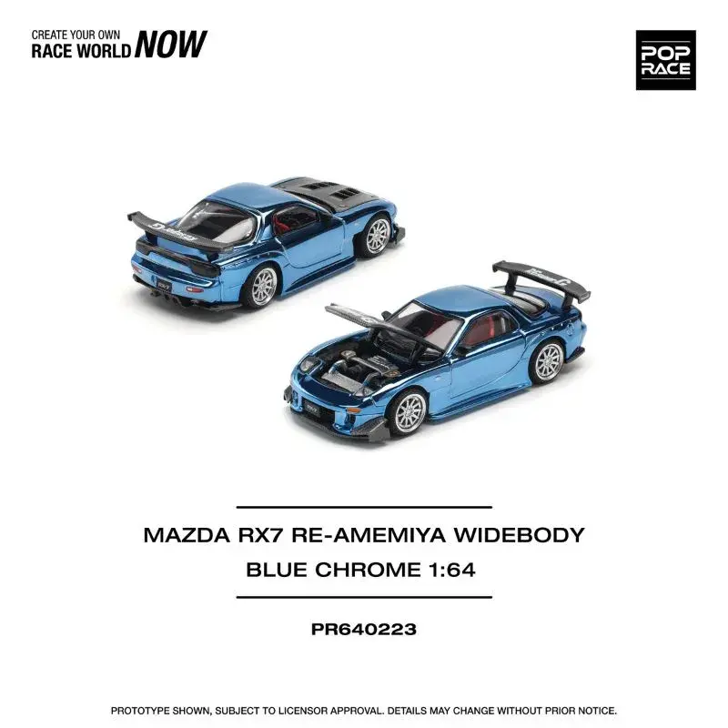 Pre-Order) PopRace Mazda RX7 RE-AMEMIYA Widebody Blue Chrome