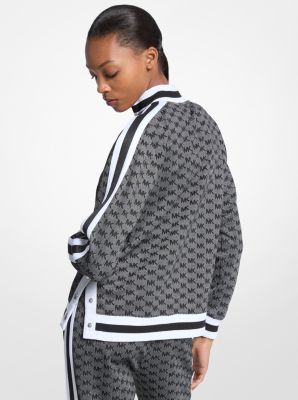 MICHAEL KORS 総柄ロゴ ライン ナイロン MAー1 ジャケット MICHAEL