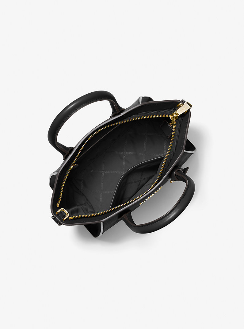 Avril Small Leather Top-Zip Satchel in BLACK - Sale | Michael Kors