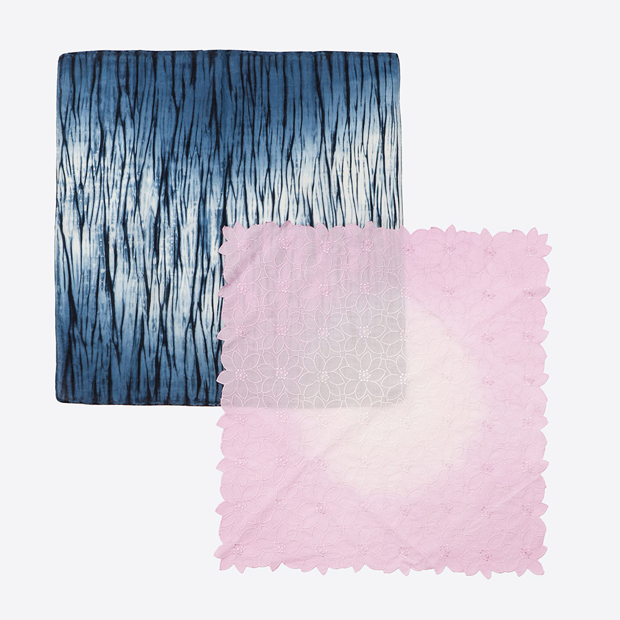 藍染めと貝紫染めのハンカチセット | 宮崎県綾町 | 三越伊勢丹ふるさと納税