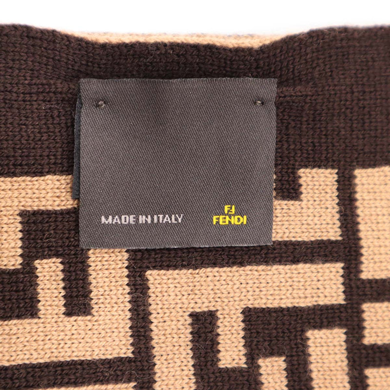 フェンディ FENDI マフラー ストール ズッカ ブラウン ウール素材