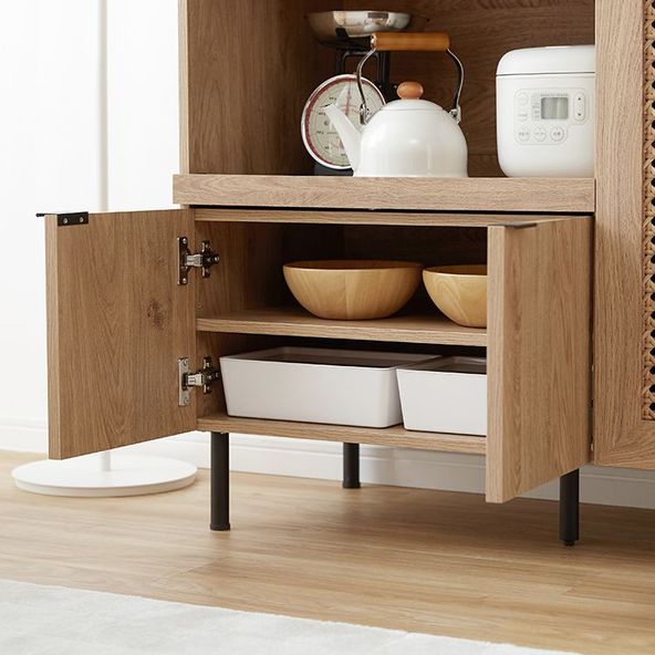 LOWYA ラタン調キッチン カウンター［幅120］食器棚 ラタン調キッチン