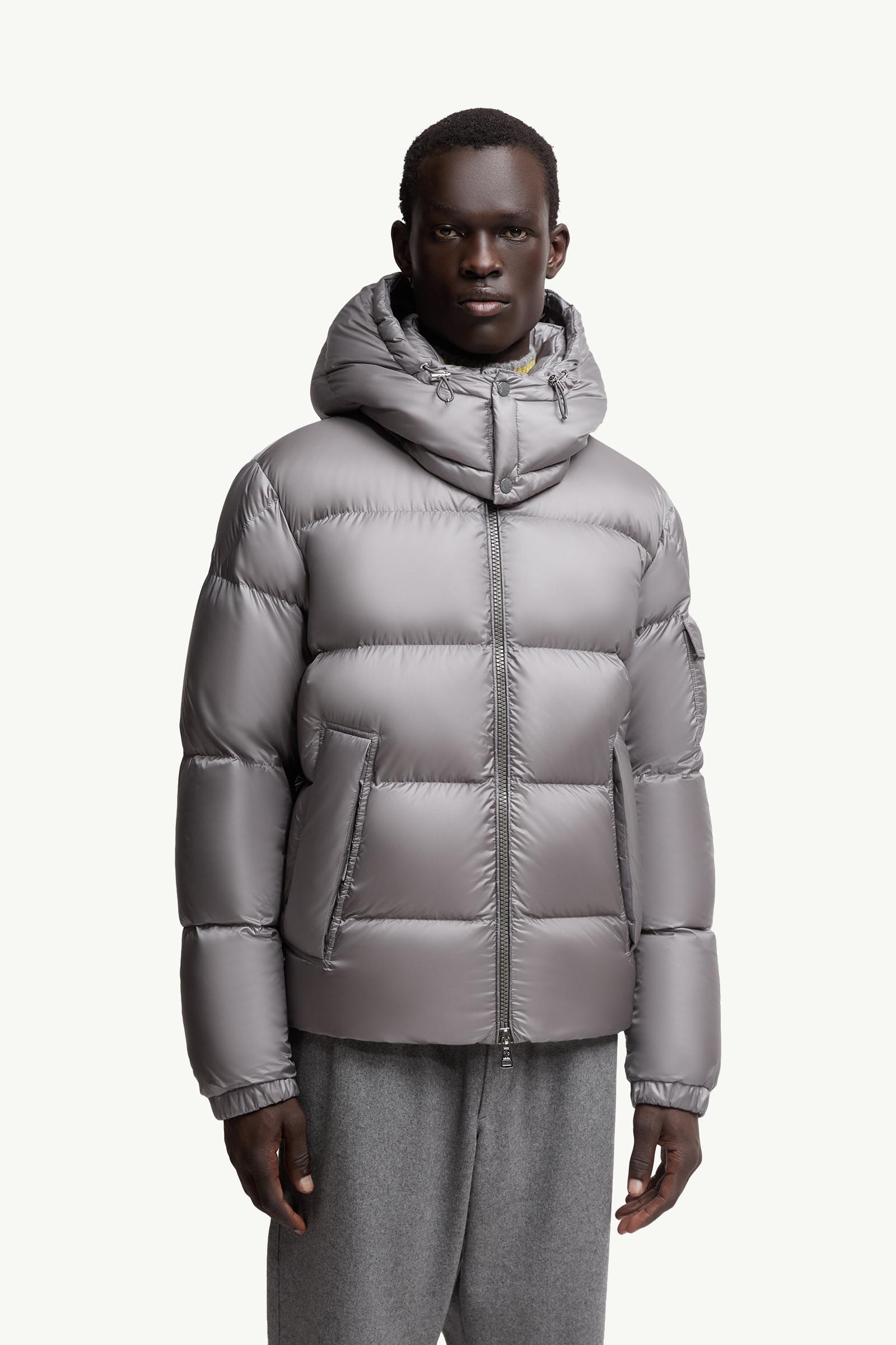 Grey Couyere Hooded Short Down Jacket - Short Down Jackets for Men