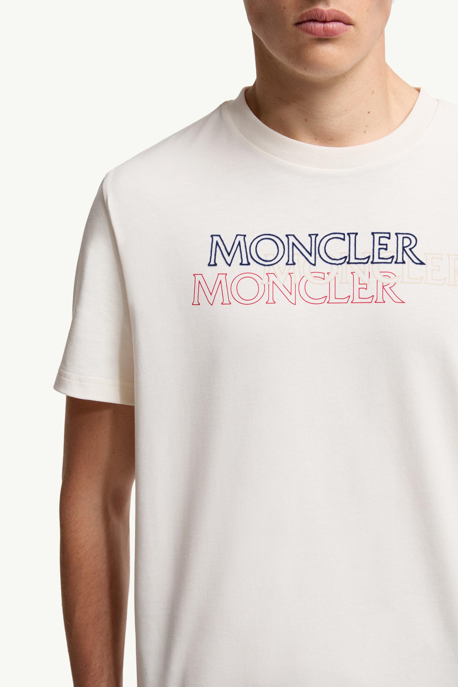 White Logo Cotton T-Shirt - Polos & T-shirts for Men | Moncler JP