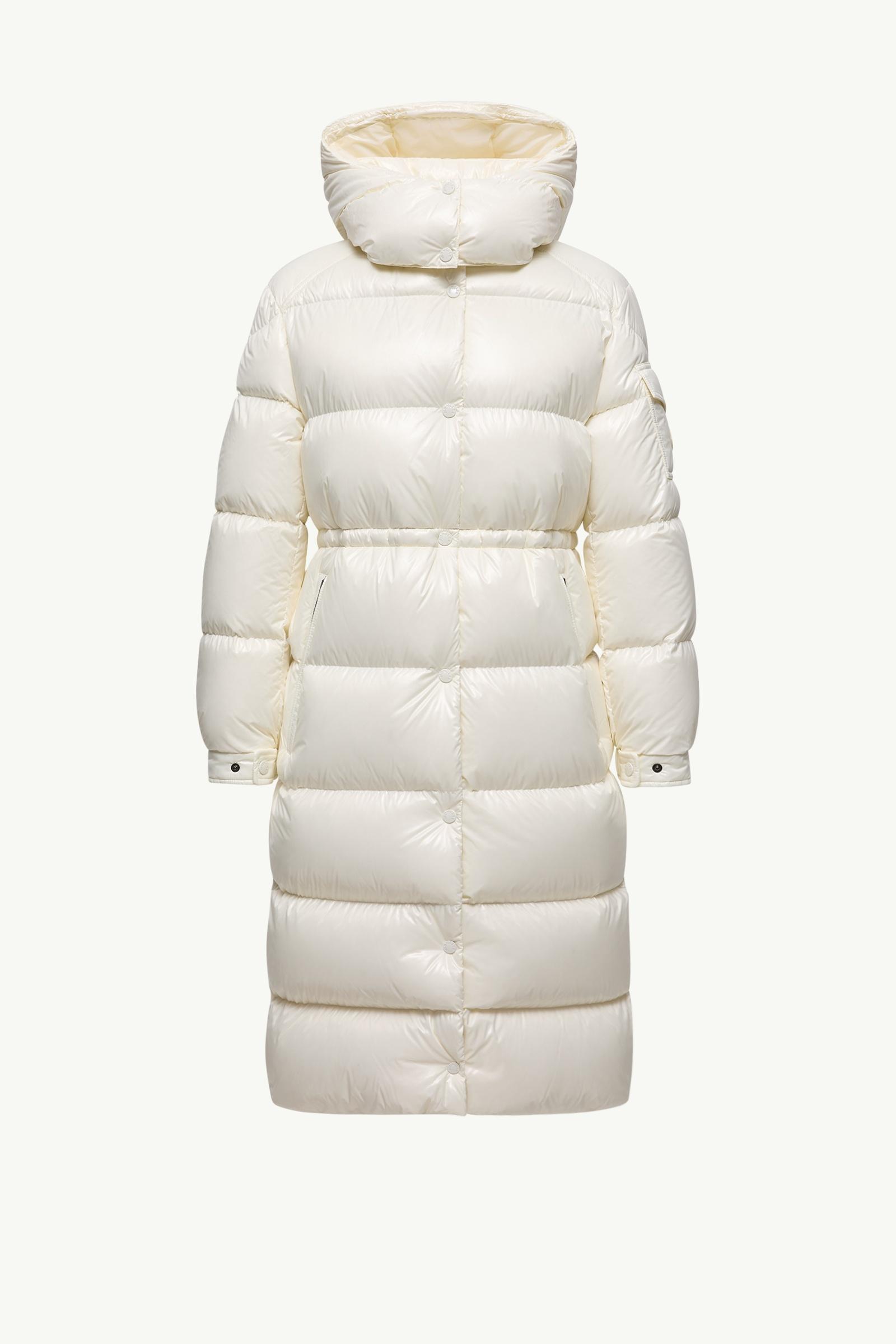White Cavettaz Hooded Long Down Jacket - Long Jackets & Parka for