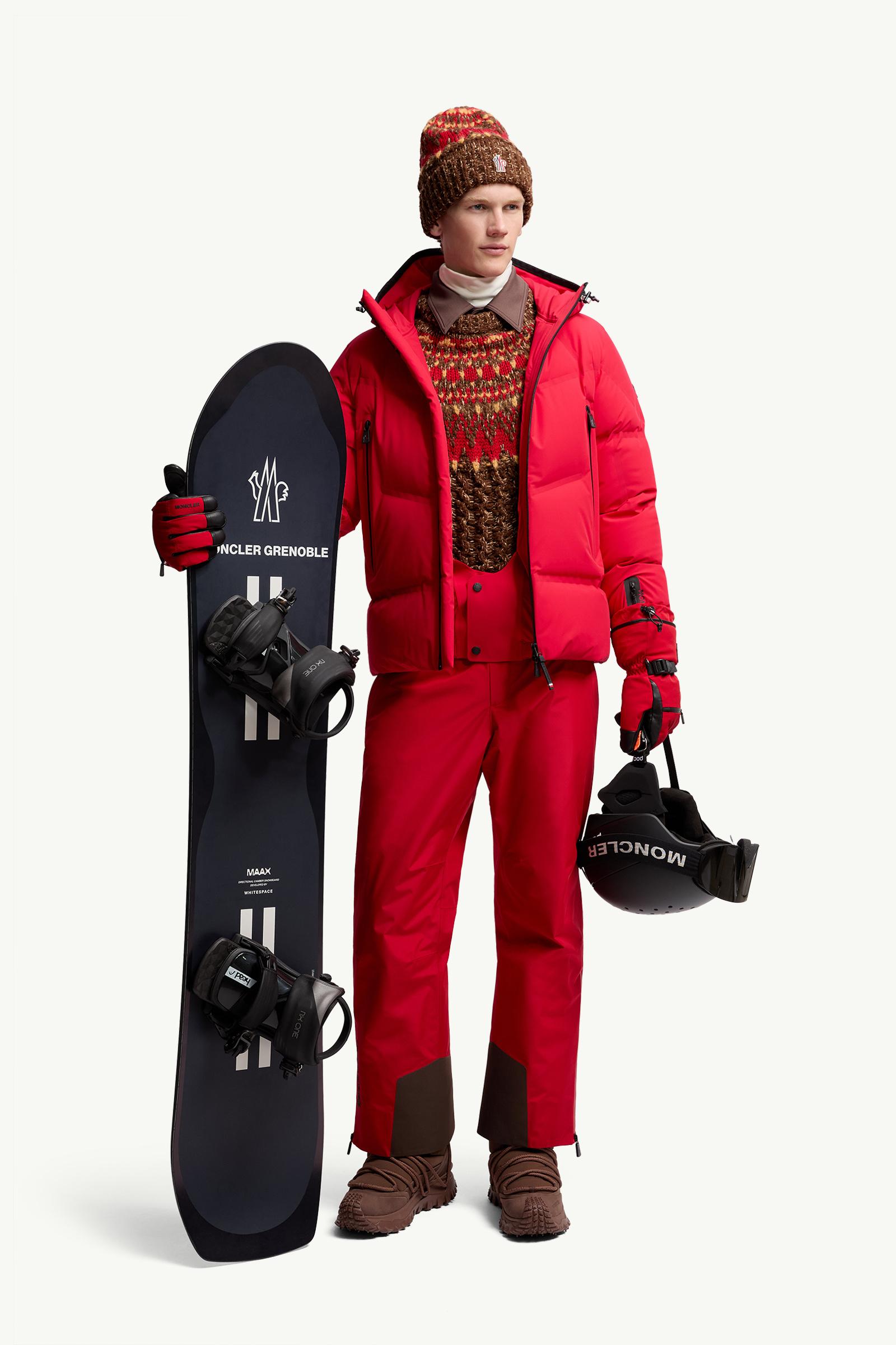 Dark Red Angren Hooded Insulated Ski Jacket - Short Down Jackets