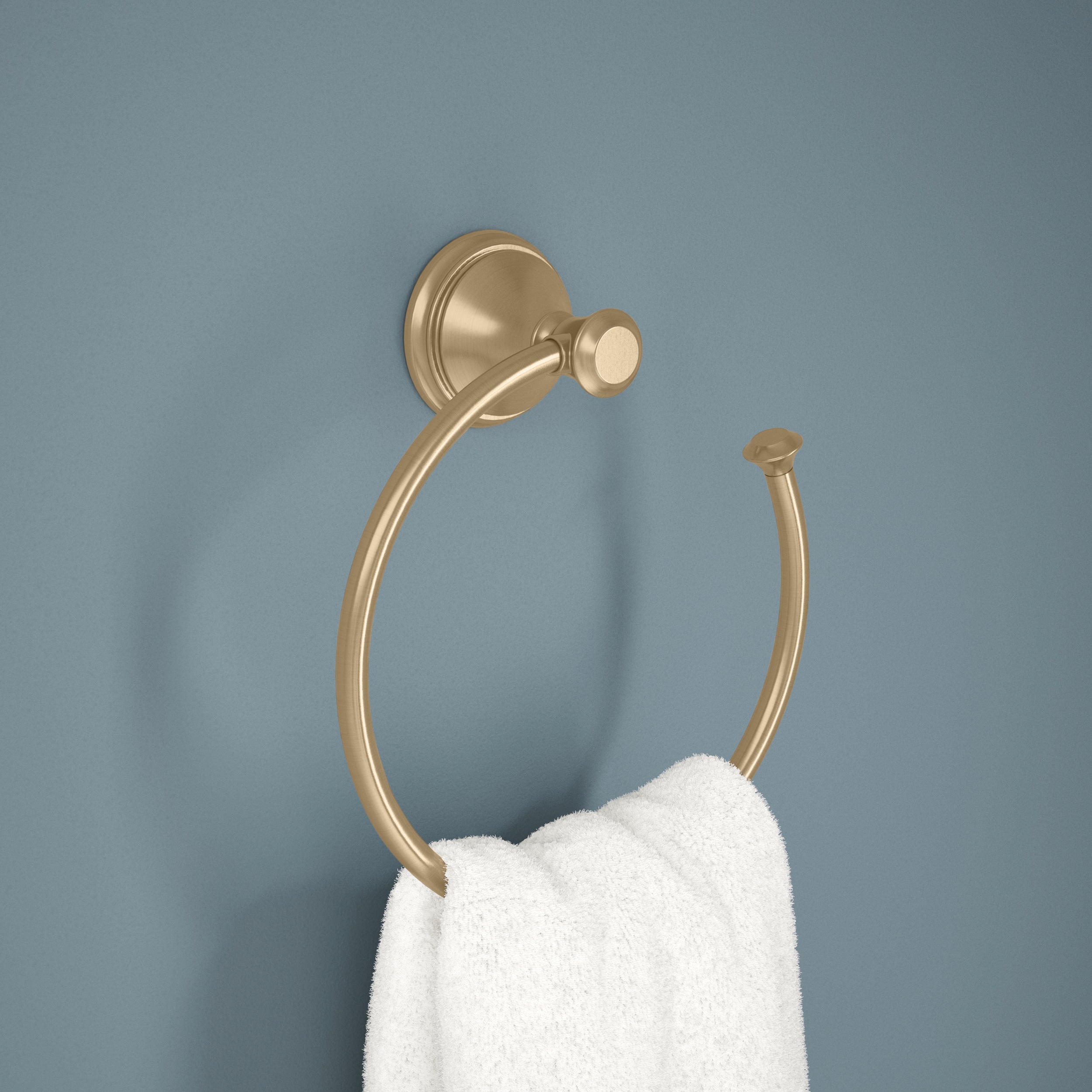 Delta Cassidy Champagne Bronze Wall Mount Single Towel Ring 79746