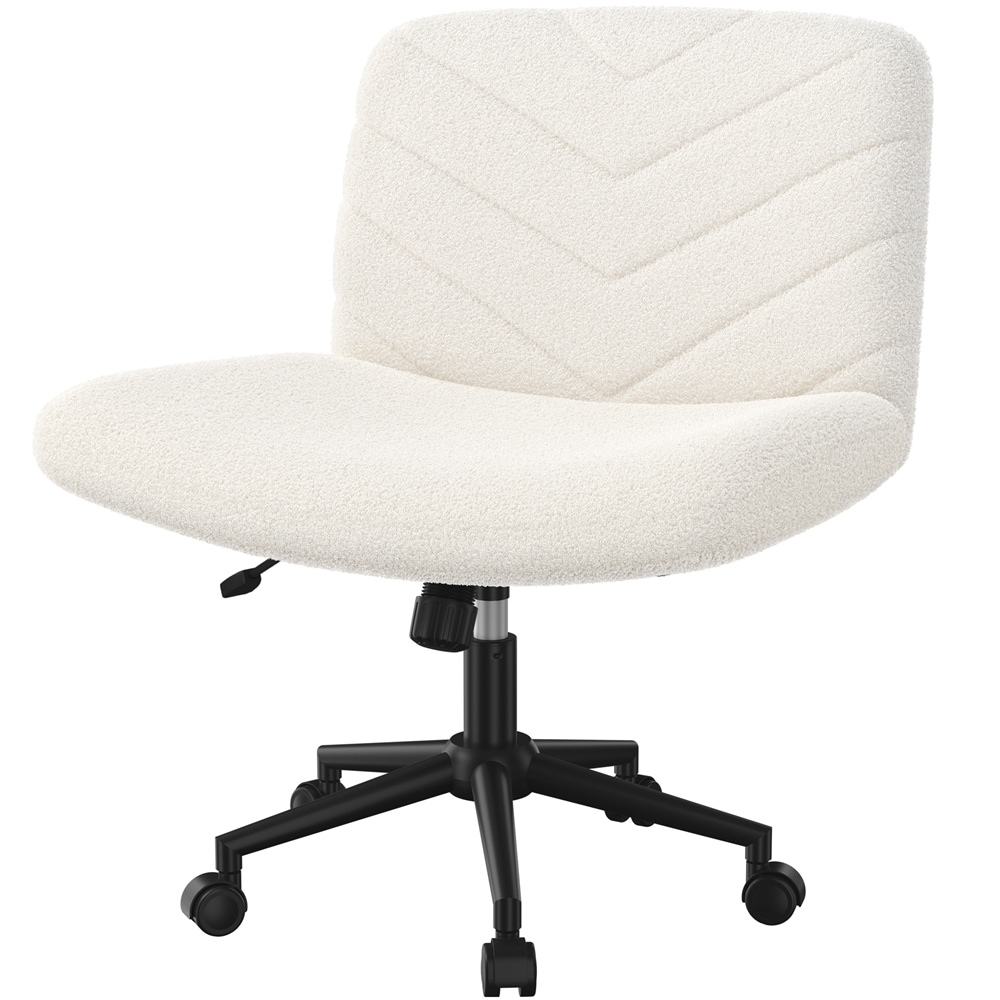 Yaheetech 26-in W Ivory Swivel Desk Chair with No Arms in the