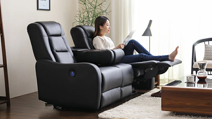 幅171cm] 2人掛け電動リクライニングソファ USB ドリンクホルダー