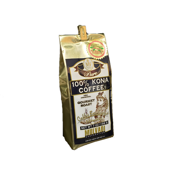 Mulvadi 100% Kona Coffee Whole Bean 7 oz Bag - Mulvadi Corporation
