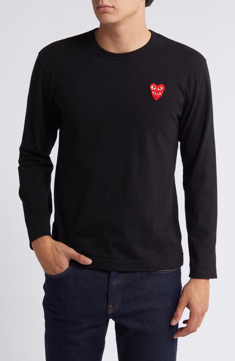 Comme des Garçons PLAY Overlapping Heart Long Sleeve T-Shirt