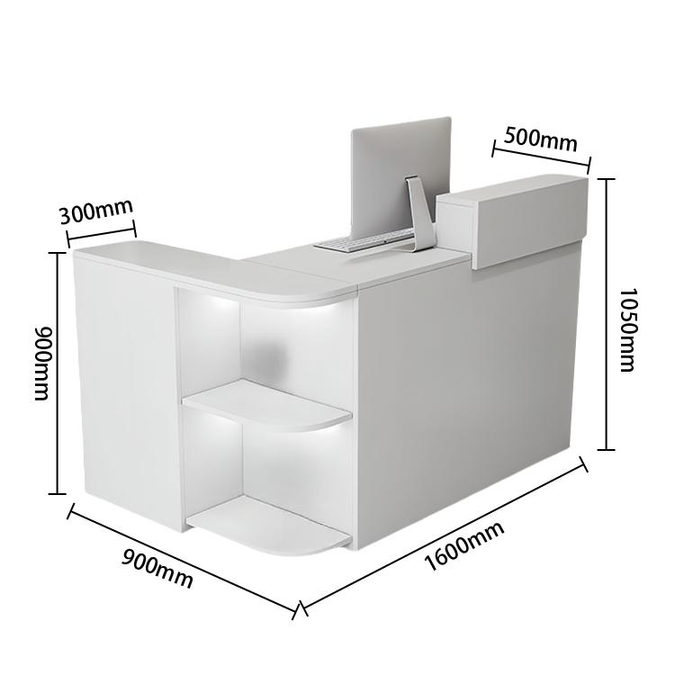 受付カウンター,レジカウンター,L字型,店舗用,鍵ロック,配線穴,展示棚