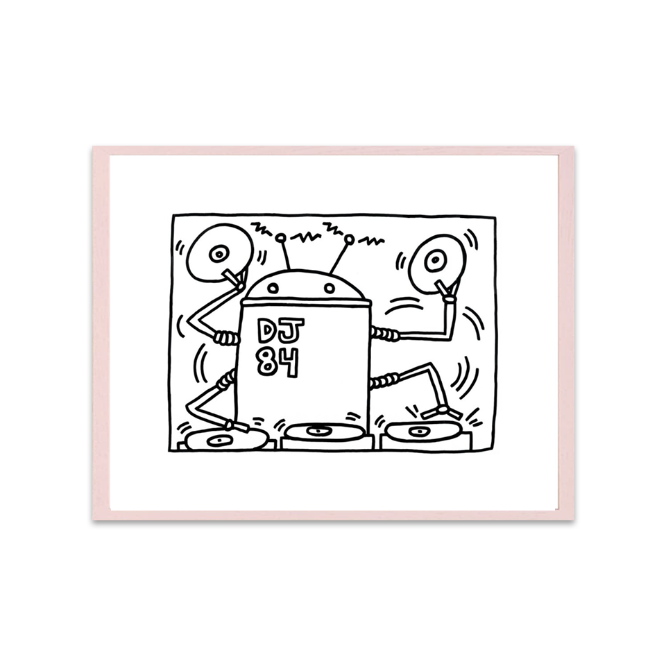 Keith Haring キース・ヘリング 額装ポスター DJ 84, 1983 – Nakamura