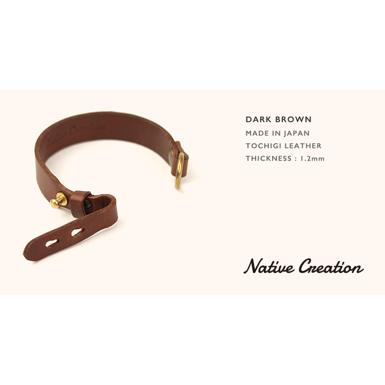2段階サイズ調整可能レザーブレスレット 栃木レザー NC3609｜Native