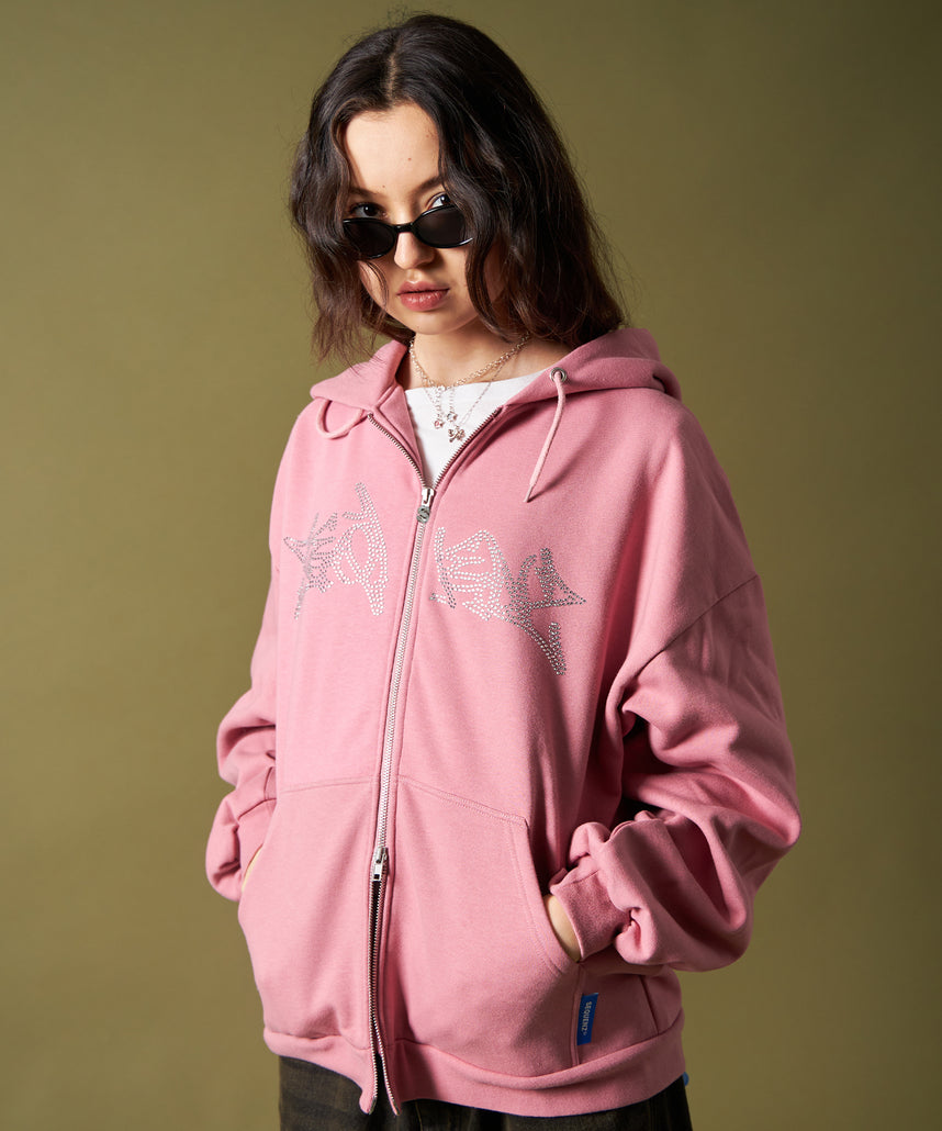 SEQUENZ（シークエンズ）】RHINE STONE ZIP P/K / ラインストーン