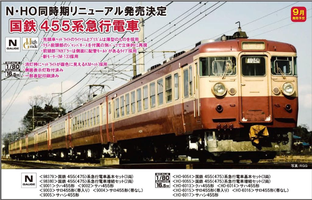 TOMIX 国鉄 455(475)系急行電車基本セット 品番:98379 #トミックス