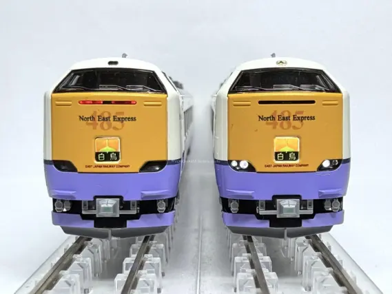 485系3000番代「白鳥」盛アオA6編成（床下グレー）が入線です。 TOMIX