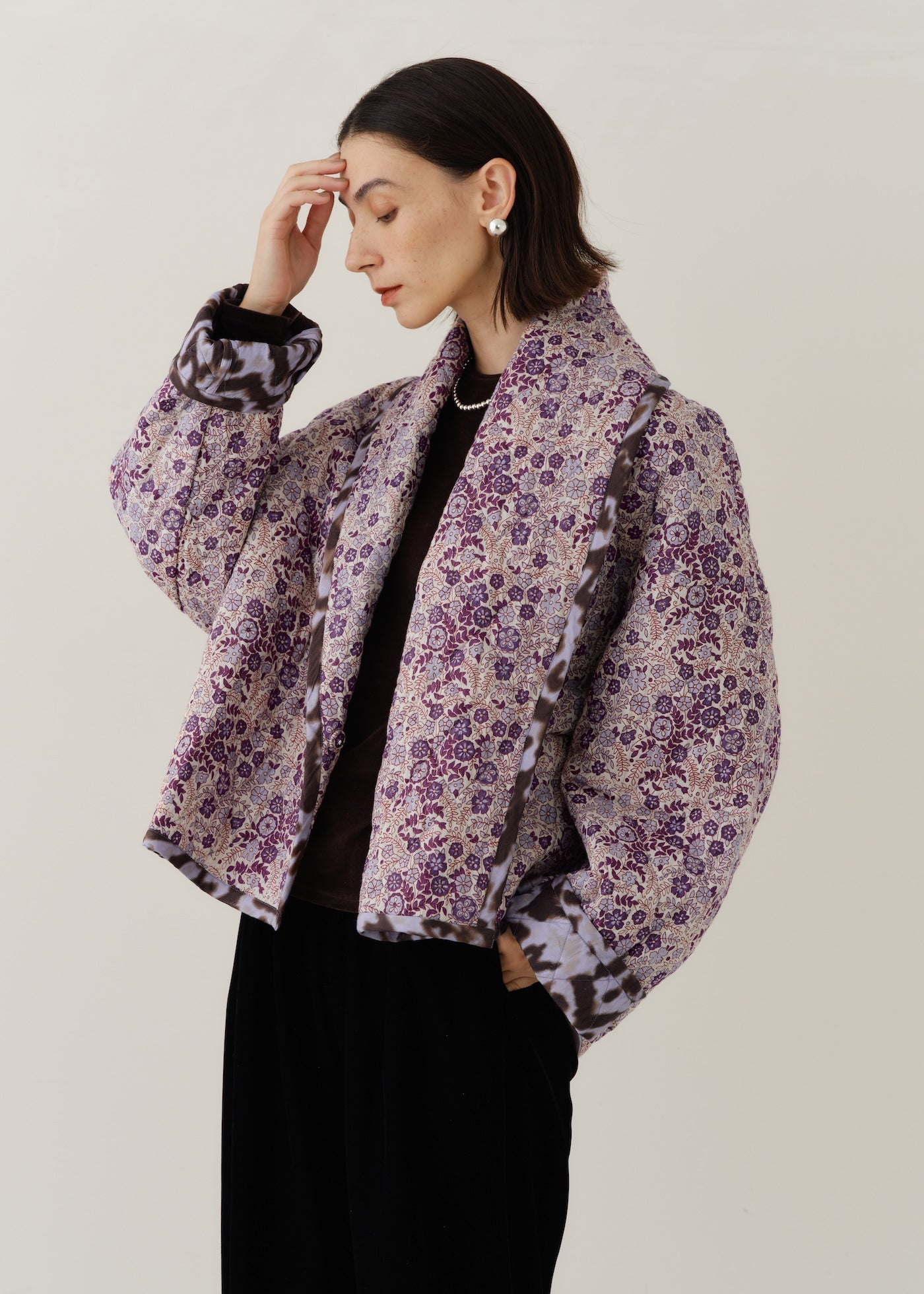 Cotton Jacquard Flower Print Jacket | Pasand by ne Quittez pas