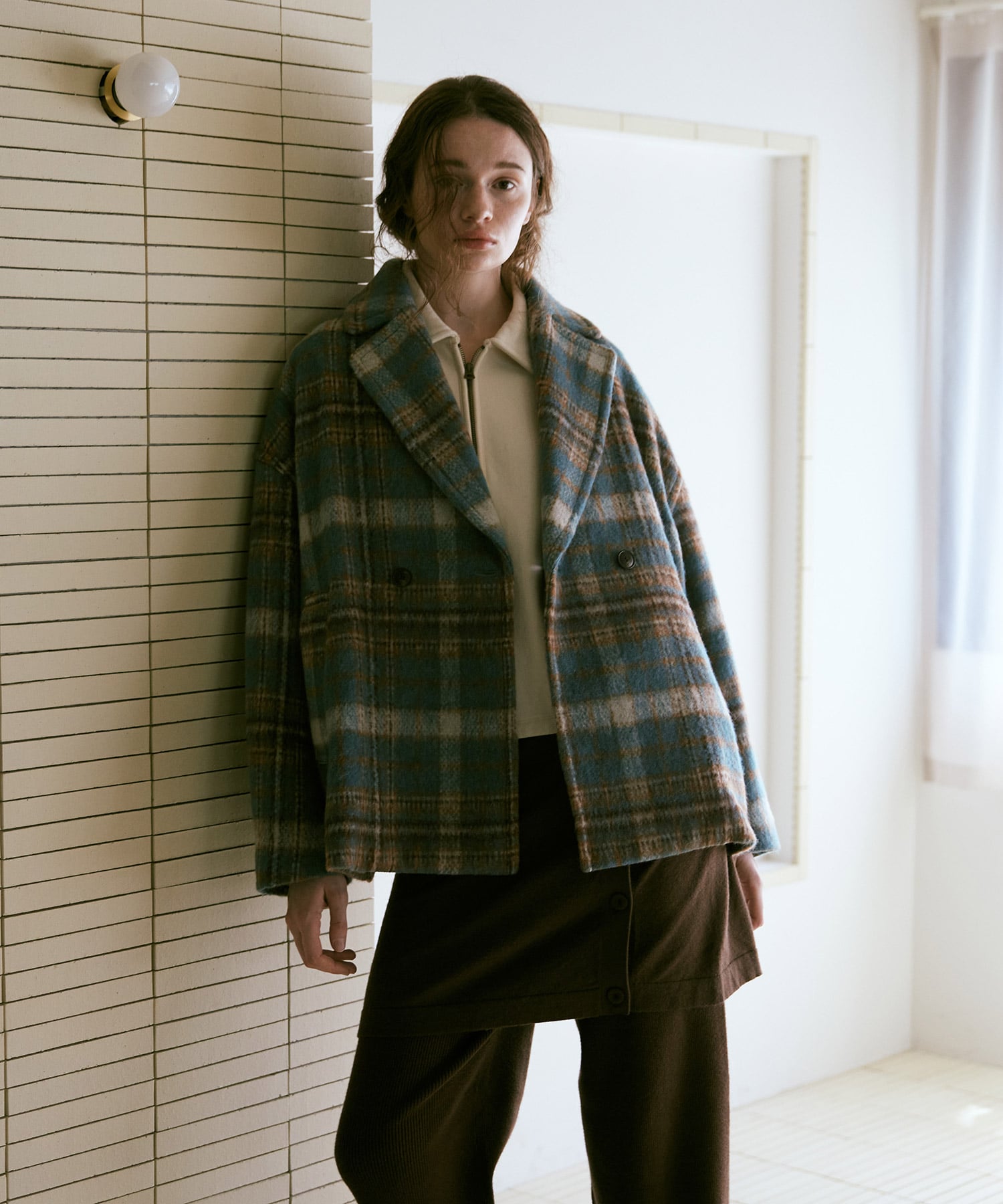 J2168 ウールシャギーダブルジャケット(F オフグレー): アウター - RNA