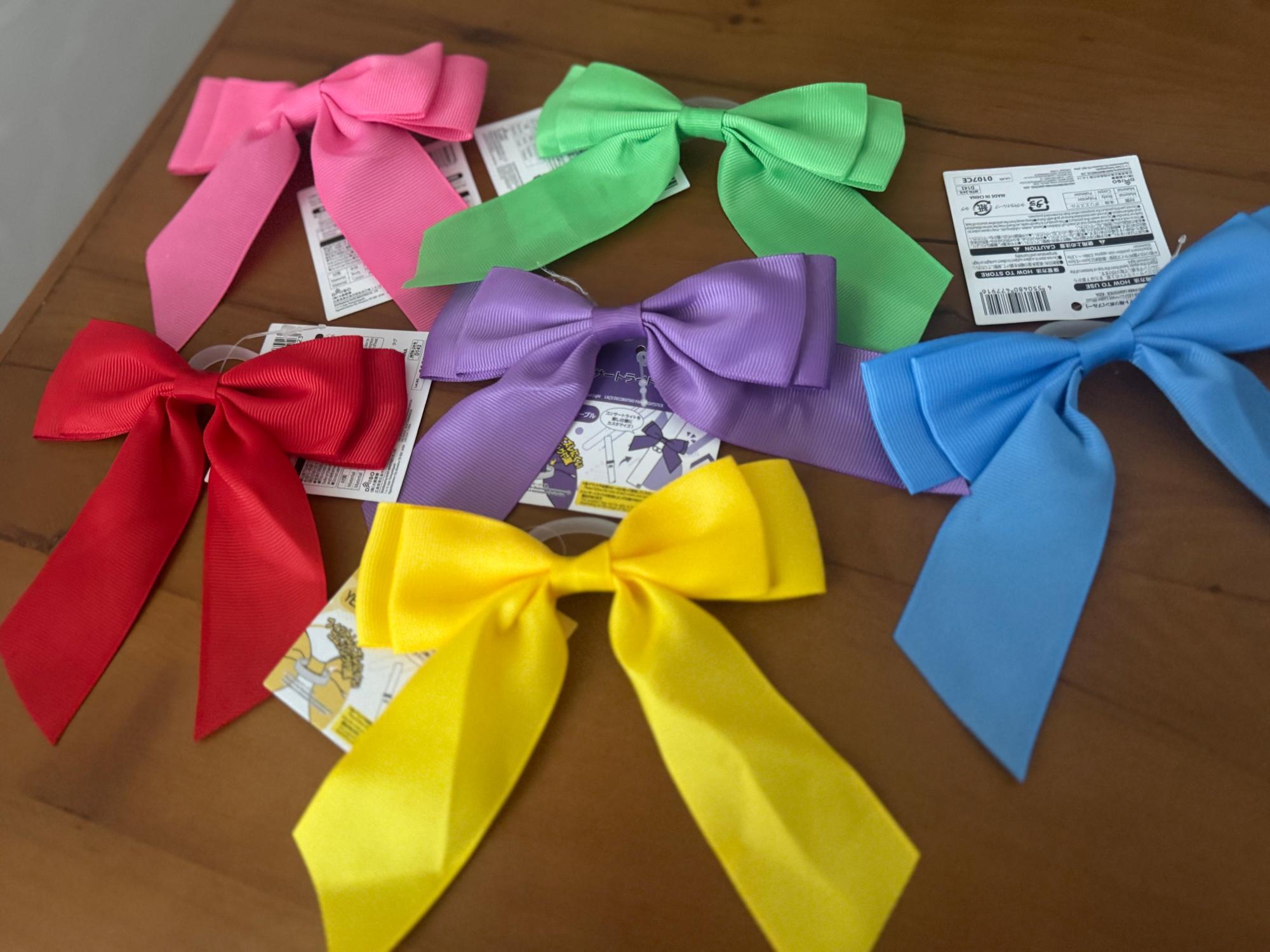メンカラ6色】ダイソーのペンライトリボンがシンプルで可愛くて使い