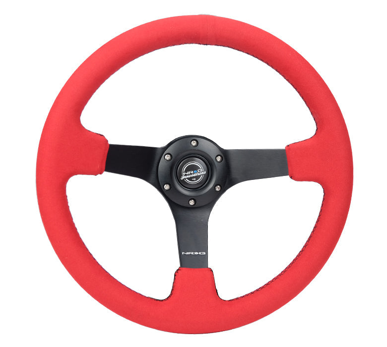 NRG Innovations - Reinforced Series Steering Wheel - Red Alcantara