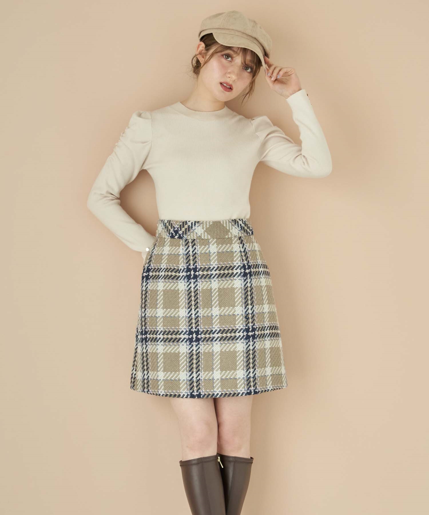 ロービングチェック柄ミニスカート | タイトスカート | NOELA OFFICIAL