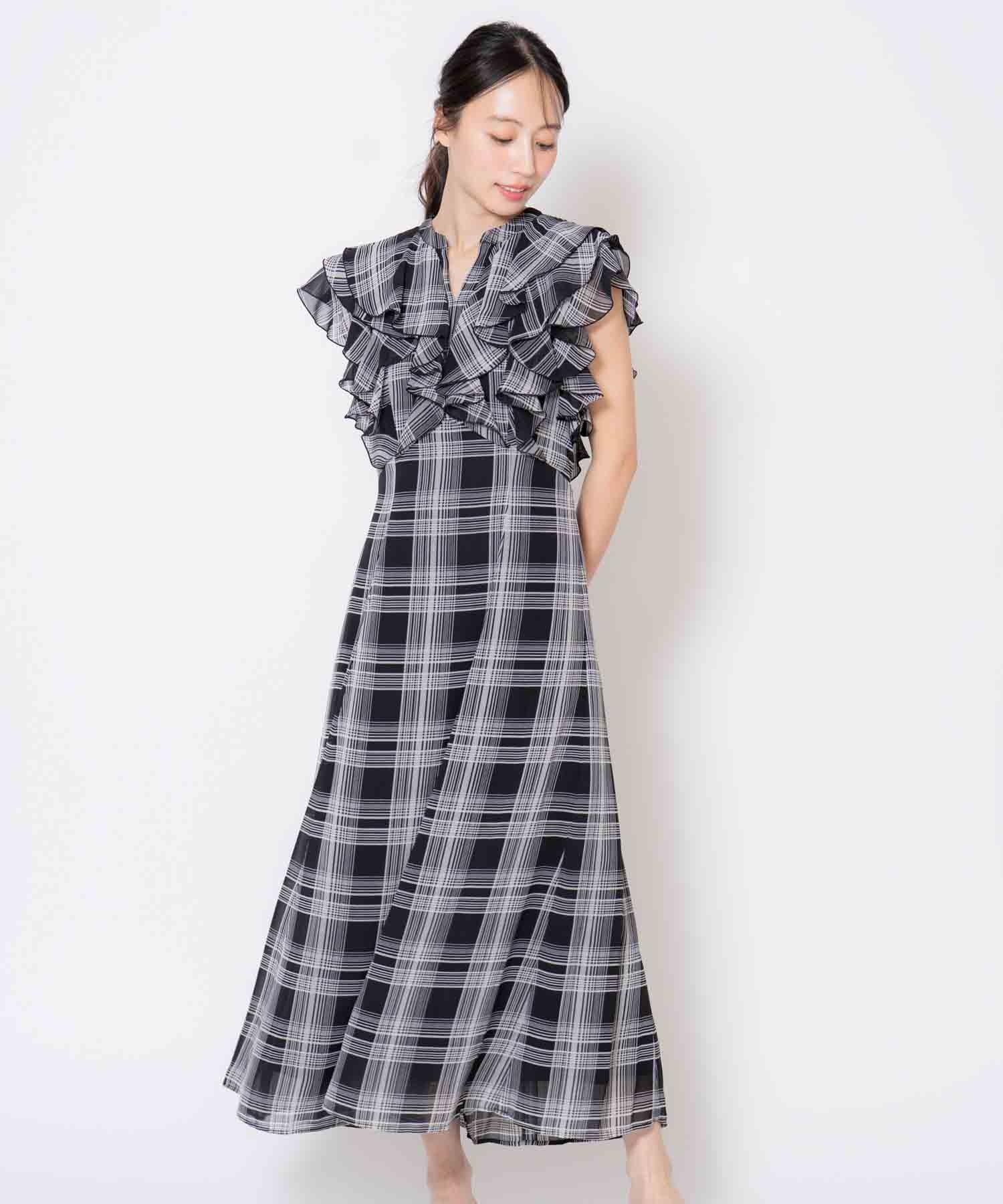 こ*ろ様 Na+H ボーダーフリルワンピース Na+H ボーダーフリル