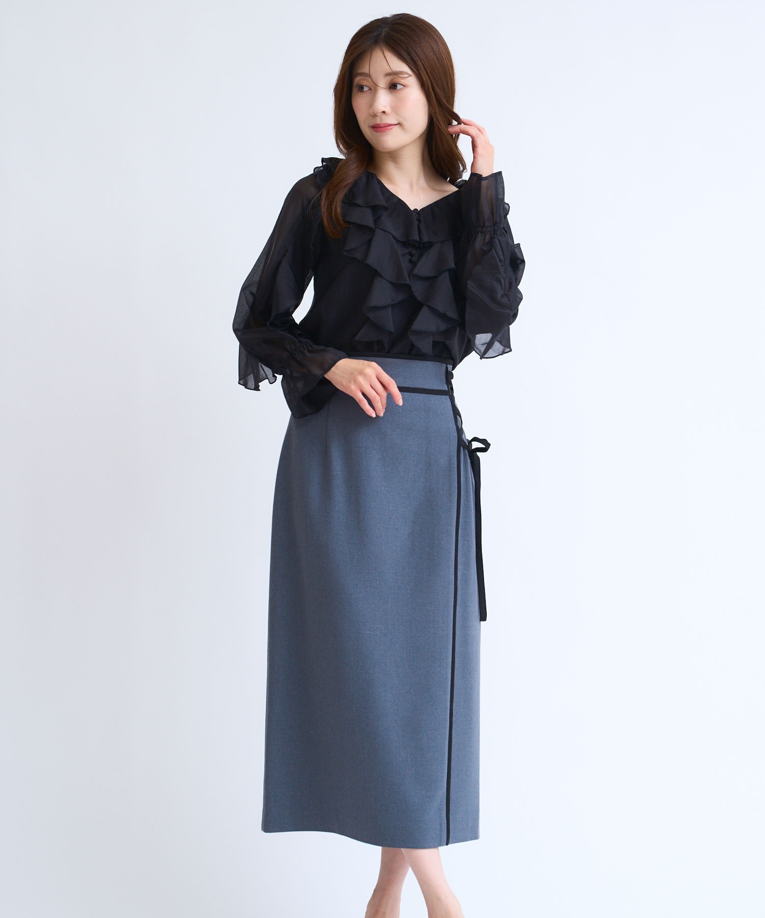 サイドレースアップリボンスカート | タイトスカート | NOELA OFFICIAL