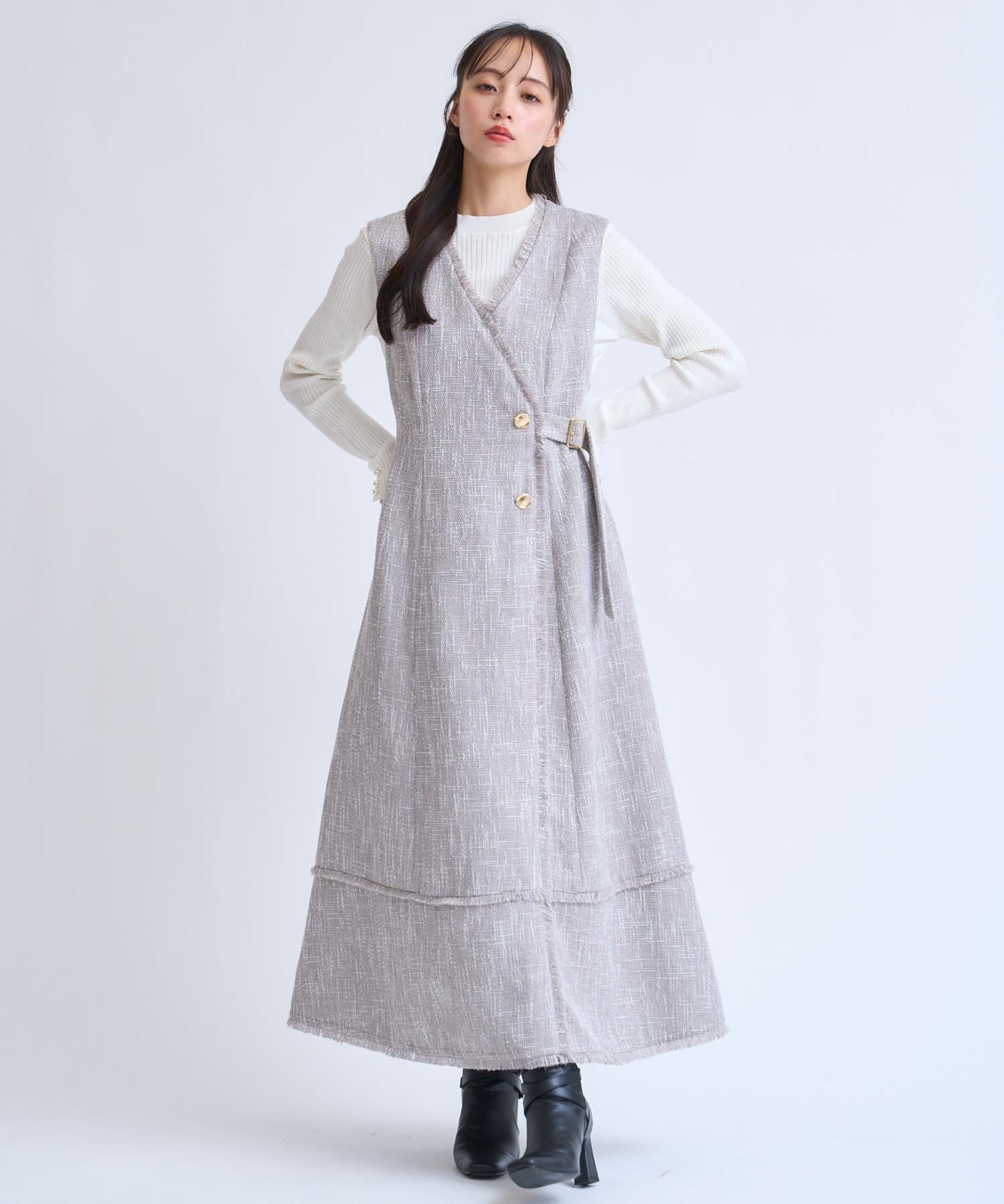 フリンジラインツイードワンピース | ロングワンピース | NOELA