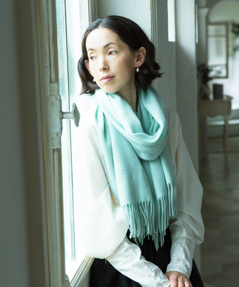 鑑定済☆極上カシミア100%☆大判ストール☆ミルキーホワイト 鑑定済☆極上