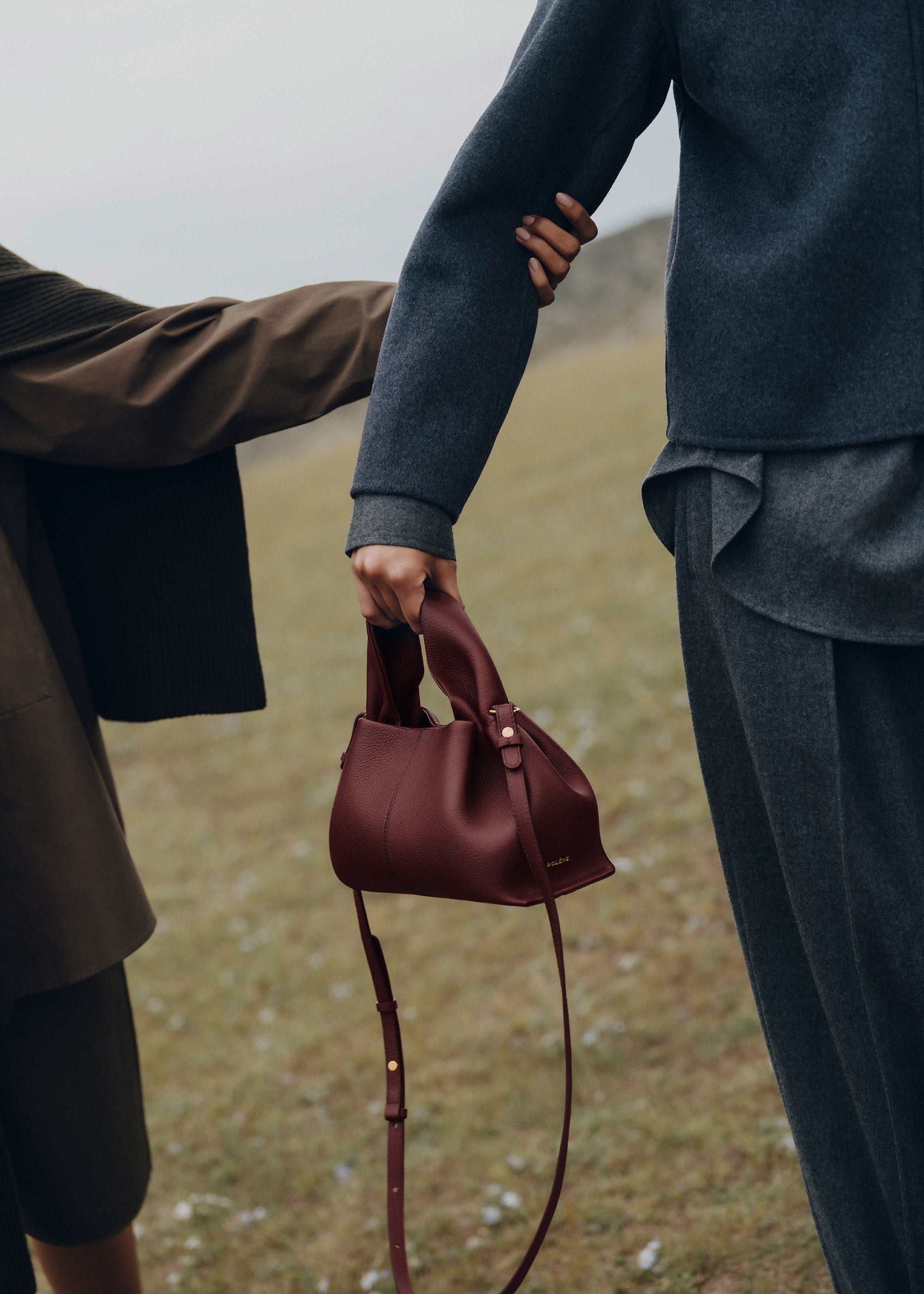 Polène | Bag - Numéro Neuf Mini - Textured Black Cherry – Polène NL