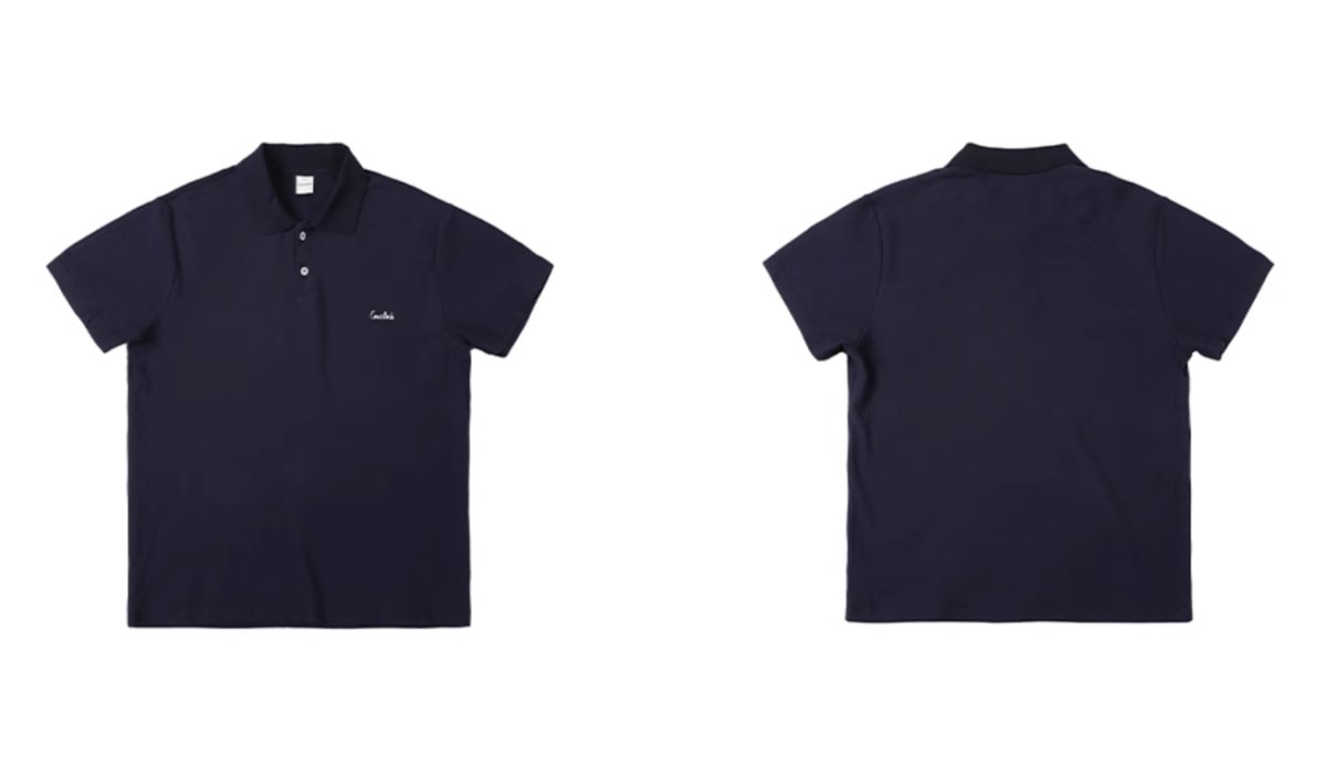 230G】navy logo polo shirt N3665