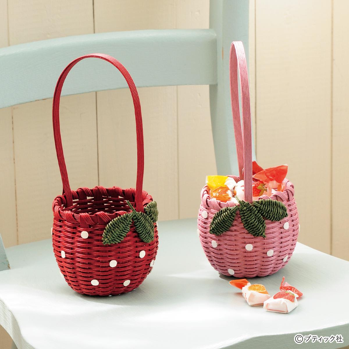 クラフトバンドで手作り！かわいい苺のミニバスケットの作り方｜ぬくもり
