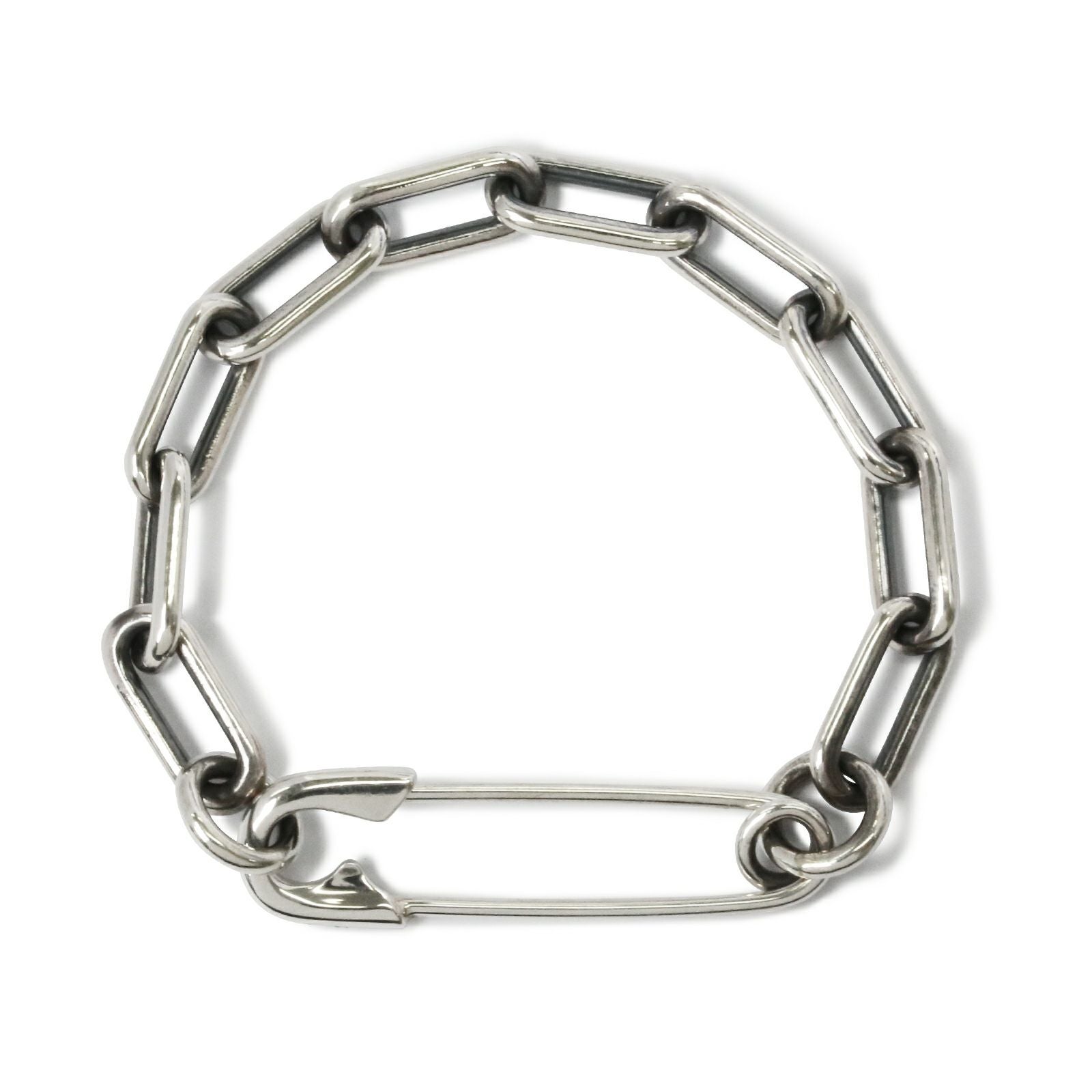 J-BR021)安全ピン長アズキチェーンダイヤモンドブレスレットL