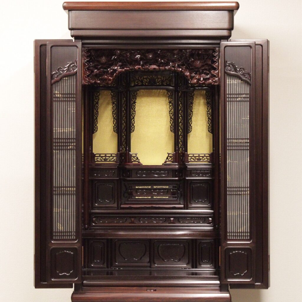 国産 仏王16号 本紫檀仏壇 仏具付 摺り漆仕上げ